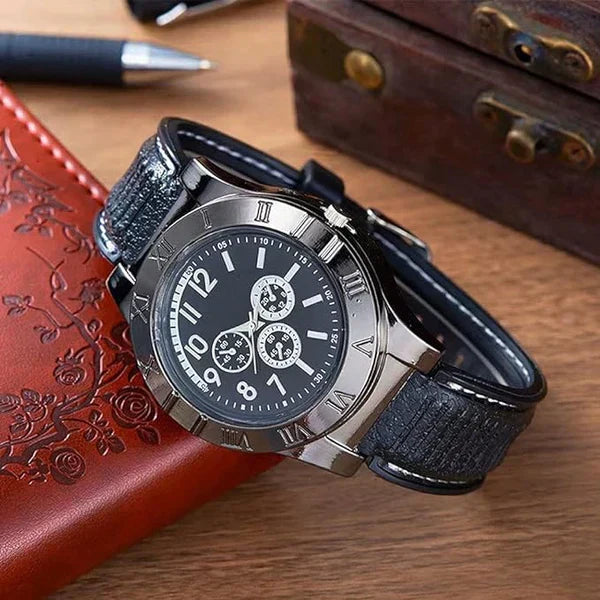 Everelo™Men's Military USB Lighter Watch