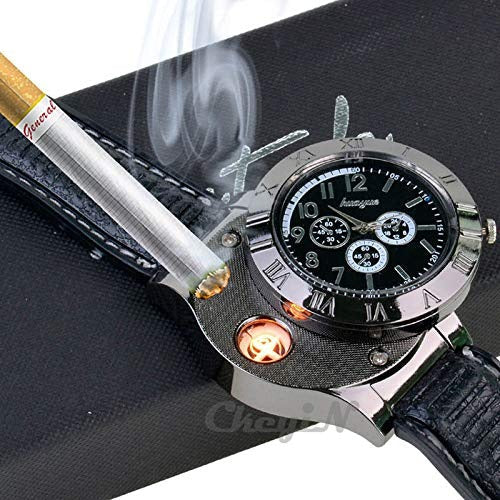 Everelo™Men's Military USB Lighter Watch